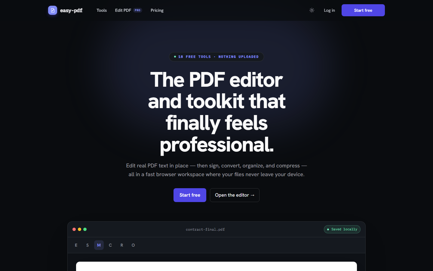 Easy PDF homepage